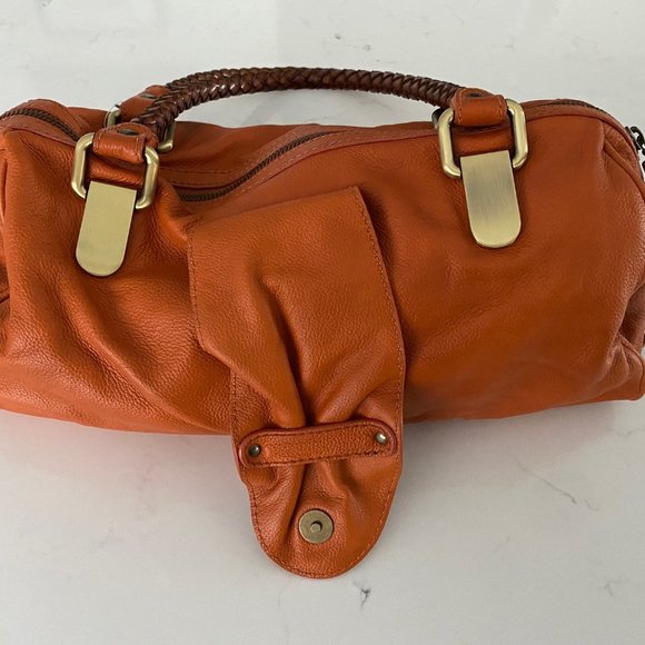 NEW Nuovedive Italian Leather Handbag with Braided Leather Handles - Picture 4 of 16